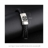 BR0248B BOBIJOO Jewelry Leather strap Steel Templar Cross Pattée 12mm