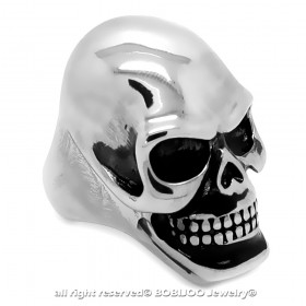 BA0238 BOBIJOO Jewelry Jumbo Signet Ring Skull Death's Head 316L Steel