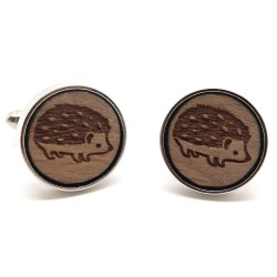 BM0034 BOBIJOO Jewelry Manschettenknöpfe Holz Igel Metall