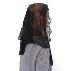 MA0002 ANGELYK corsets habillés Mantilla, Stole Triangle Black Lace