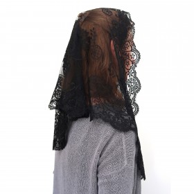 MA0002 ANGELYK corsets habillés Mantilla, Stole Triangle Black Lace