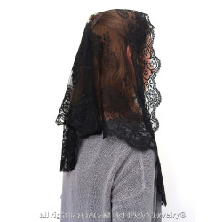 MA0002 ANGELYK corsets habillés Mantilla, Stole Triangle Black Lace