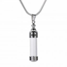 PE0121 BOBIJOO Jewelry Pendant Steel Glass Cross Jerusalem String