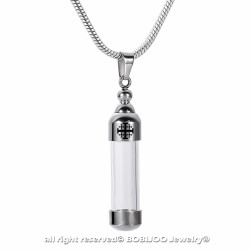 Pendentif Acier Verre Croix de Jerusalem Chaîne bobijoo