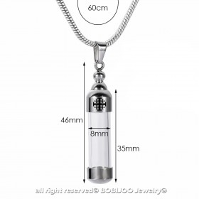 PE0121 BOBIJOO Jewelry Pendant Steel Glass Cross Jerusalem String