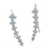 Boucles d'Oreilles Ligne de Zirconium Brillant Argenté bobijoo