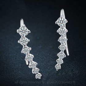 BOF0020 BOBIJOO JEWELRY Earrings Line of Zirconium-Brilliant Silver