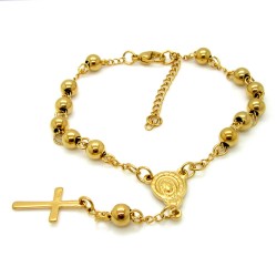 Chapelet Bracelet Marie Acier Inoxydable 2 couleurs au choix bobijoo