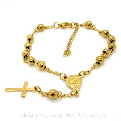 Chapelet Bracelet Marie Acier Inoxydable 2 couleurs au choix bobijoo