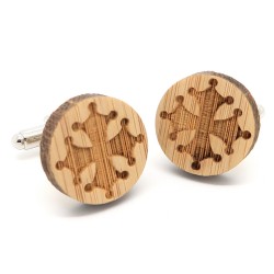 BM0036 BOBIJOO Jewelry Manschettenknöpfe Holz Kreuz Occitane