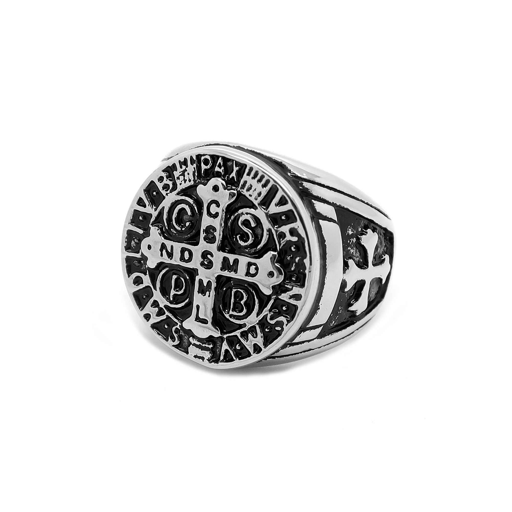 BOBIJOO Jewelry - Signet Ring Knight Sword Steel Templar Cross - 20,90