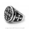 BA0245 BOBIJOO Jewelry Siegelring Ring Kreuz-Medaille St. Benedikt Templer Stahl