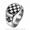 BA0249 BOBIJOO Jewelry Ring Signet Ring Pad Mosaic Symbols Acacia Steel