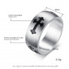 BA0252 BOBIJOO Jewelry Ring Ring Brushed Steel Matte Cross Knight Templar 8mm