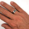 BA0252 BOBIJOO Jewelry Ring Ring Brushed Steel Matte Cross Knight Templar 8mm