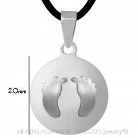 GR0030 BOBIJOO Jewelry Colgante del collar de la Bola Musical de Embarazo Pies del bebé de Plata
