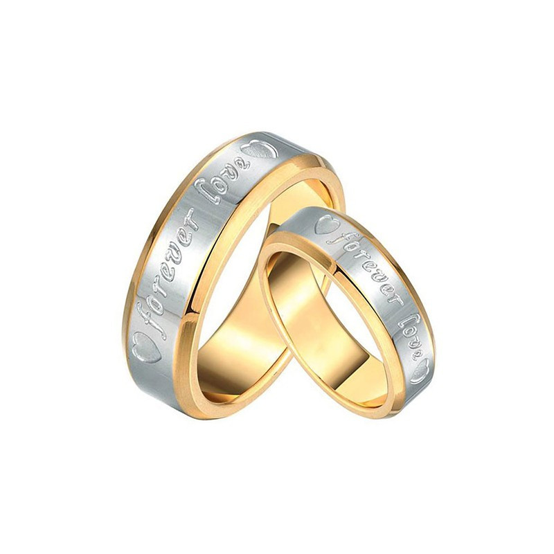 Alliance Bague Forever Love Homme Femme Doré à l'Or Fin bobijoo