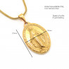 PEF0040 BOBIJOO Jewelry Collar De Medallón De La Virgen María Milagrosa María De Acero Acabado En Oro Dorado