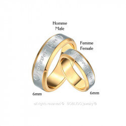 AL0024 BOBIJOO Jewelry Alliance-Ring Forever Love, Mann, Frau, Vergoldet, Gold