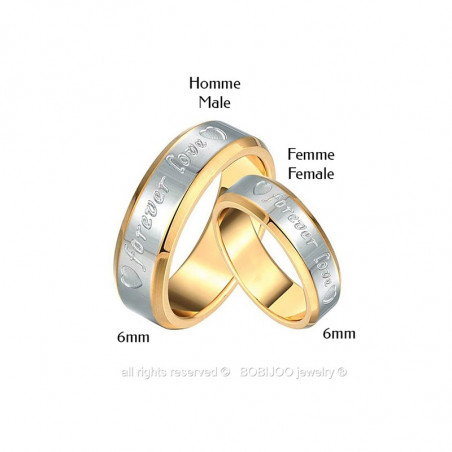 AL0024 BOBIJOO Jewelry Alliance Ring Forever Love Man Woman, Gold