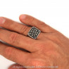 BA0248 BOBIJOO Jewelry Ring Signet Ring Pad Mosaic Ornament Rite French