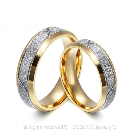 AL0025 BOBIJOO Jewelry Alliance Man Woman Ring, Bright Silver, Gold