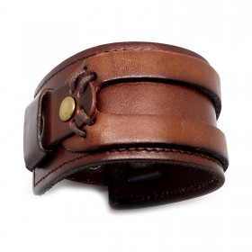 BR0069 BOBIJOO Jewelry Bracelet of Strength Brown Leather Genuine
