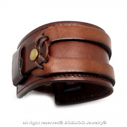 BR0069 BOBIJOO Jewelry Bracelet of Strength Brown Leather Genuine