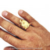 BA0256 BOBIJOO Jewelry Ring, Siegelring, Kopf Nashorn-Stahl-Gold