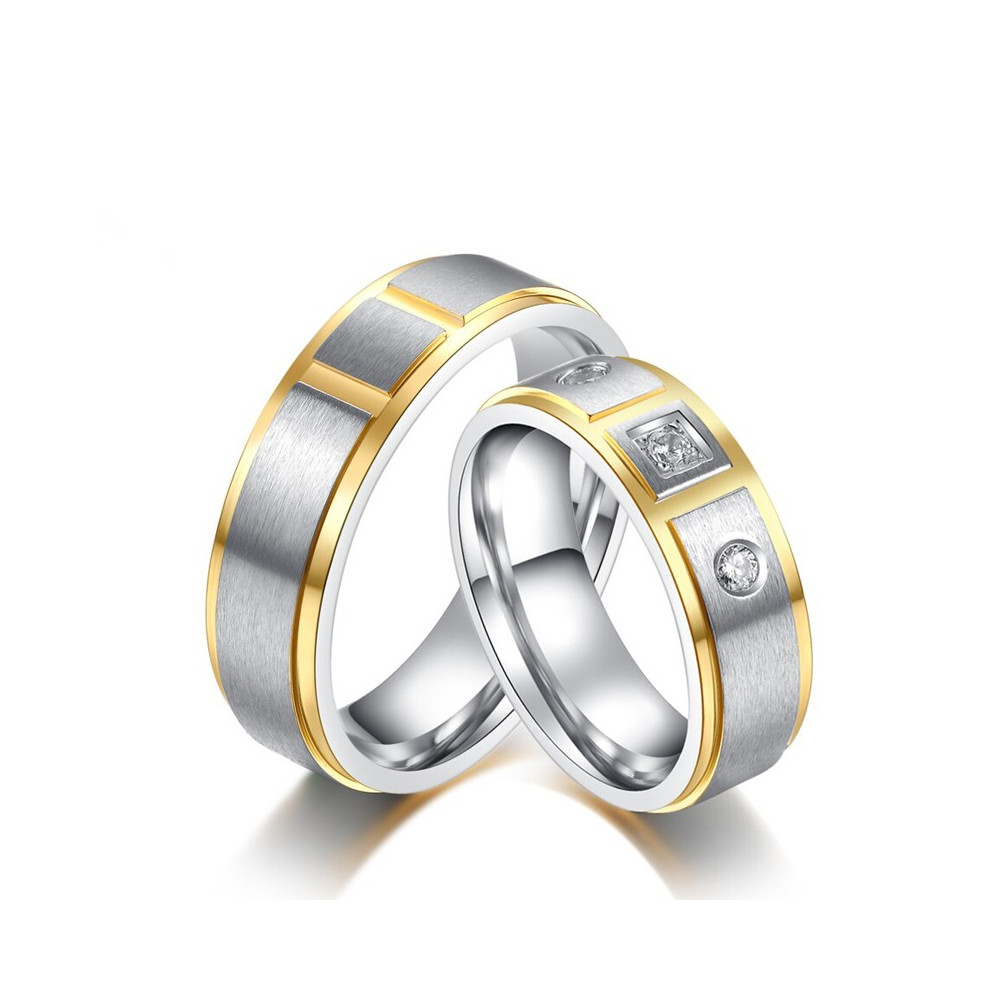 AL0026 BOBIJOO Jewelry Alianza Anillo, Diseño Cúbico De Acero Inoxidable