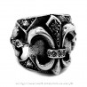 BA0259 BOBIJOO Jewelry Ring Siegelring der Königlichen Päpstlichen Fleur-de-Lys Patriot Zirkonium