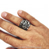 BA0259 BOBIJOO Jewelry Ring Signet Royal Papal Fleur-de-Lys Patriot Zirconium