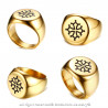 BA0260 BOBIJOO Jewelry Siegelring Ring Mann Kreuz Toulouse Occitanie Stahl Gold