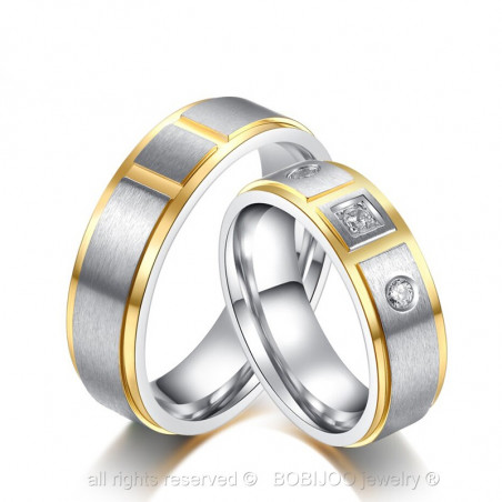 AL0026 BOBIJOO Jewelry Alliance Ring, Cubic Design Stainless Steel