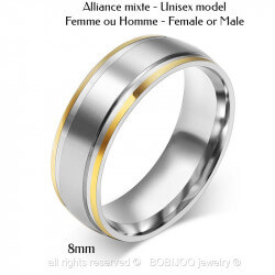 AL0027 BOBIJOO Jewelry Alliance Joint Stainless Steel Edges Gilded with fine Gold