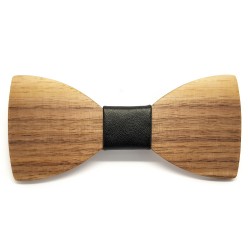 NP0037 BOBIJOO Jewelry Knoten-Schmetterling-Holz-Kunstleder Schwarz Chic Gentleman
