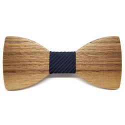 NP0038 BOBIJOO Jewelry Papillon In Legno, In Tessuto Blu Nero Elegante Gentiluomo