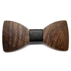 NP0039 BOBIJOO Jewelry Fliege Dunklem Holz Kunstleder Schwarz Gentleman
