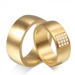 AL0028 BOBIJOO Jewelry Alliance Large Ring, Mixed Gold Zirconium