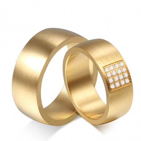 AL0028 BOBIJOO Jewelry Alliance Large Ring, Mixed Gold Zirconium