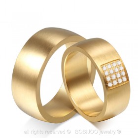 AL0028 BOBIJOO Jewelry Alliance Large Ring, Mixed Gold Zirconium