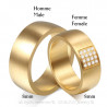 AL0028 BOBIJOO Jewelry Alliance Large Ring, Mixed Gold Zirconium