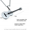 PE0134 BOBIJOO Jewelry Anhänger-Gitarre, Klassische Stahl 316L nach Wahl + Kette
