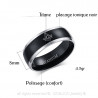 Bague Alliance Titane PLaquage Ionique Noir Argenté Noir Homme Femme Franc Maçon Maçonnerie Masonic bobijoo