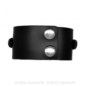 BR0068 BOBIJOO Jewelry Kraft-armband Leder Schwarz, Stahl