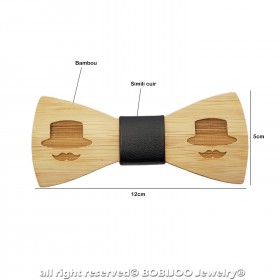 NP0040 BOBIJOO Jewelry Node Butterfly Wood Bamboo Mustache Hat