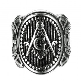 BA0262 BOBIJOO Jewelry Siegelring Ring Mann Freimaurerei Symbole, Loge