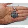 PE0141 BOBIJOO Jewelry Ciondolo Templare di San Sepolcro di Gerusalemme acciaio + String