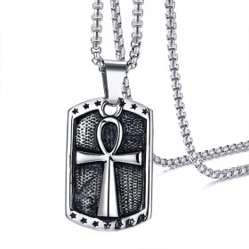 PE0148 BOBIJOO Jewelry Anhänger Kreuz des Lebens Ansée Lady-Wappen Stahl + Kette