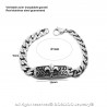 GO0015 BOBIJOO Jewelry Curb catena Bracciale in Acciaio inossidabile Argento Templari Fleur-de-Lys